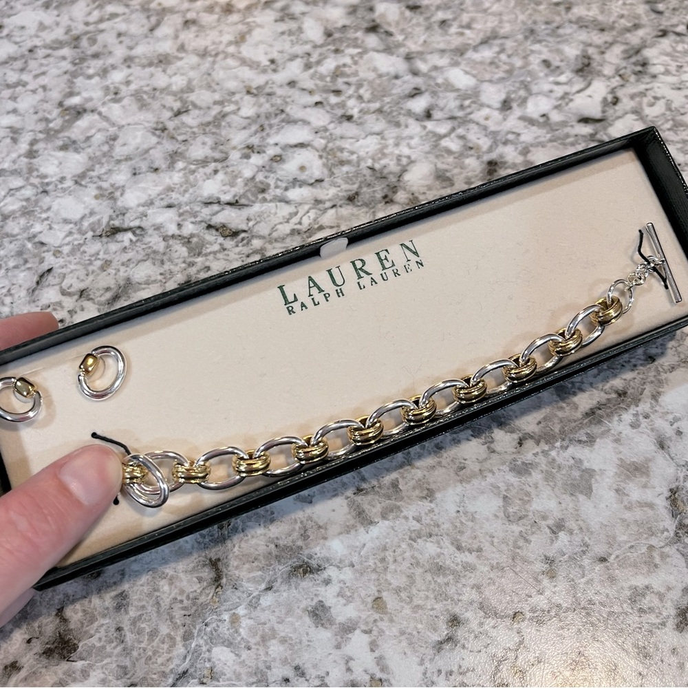 Lauren by Ralph Lauren link bracelet and earrings set